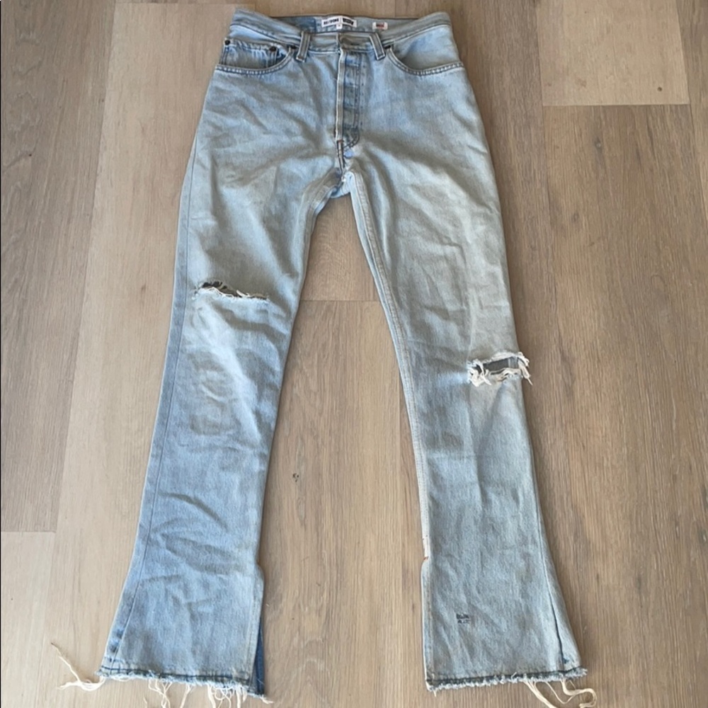 Re/done Levi’s split flare light wash denim sz 25